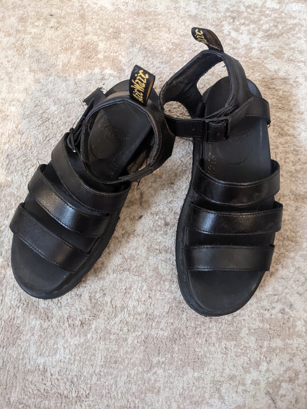 Dr. Martens Blaire Black Leather Platform Sandal